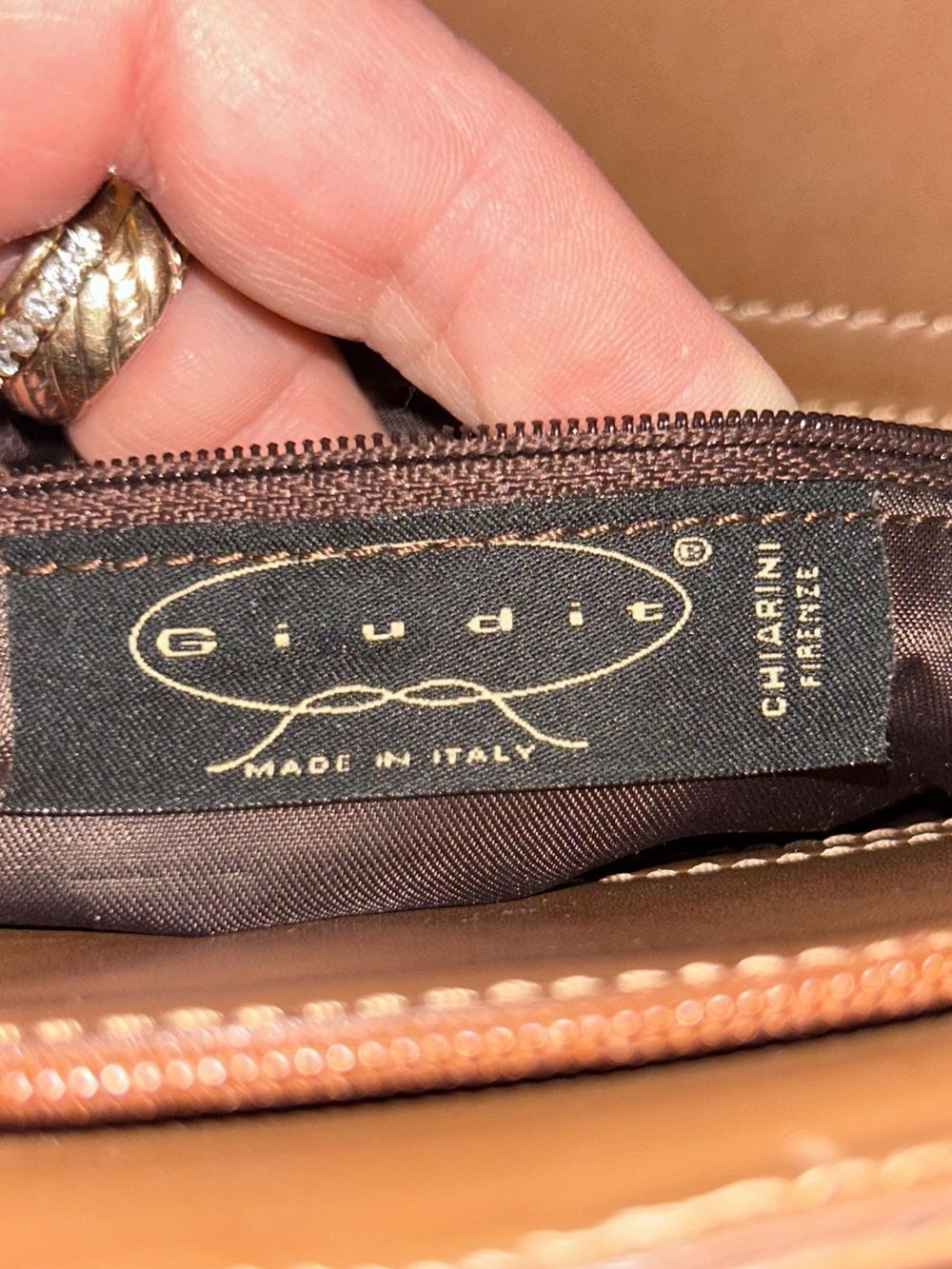Gianni Chiarini Firenze Giuditta EUC Italian Made Tan Cognac Leather Tote - Picture 3 of 16